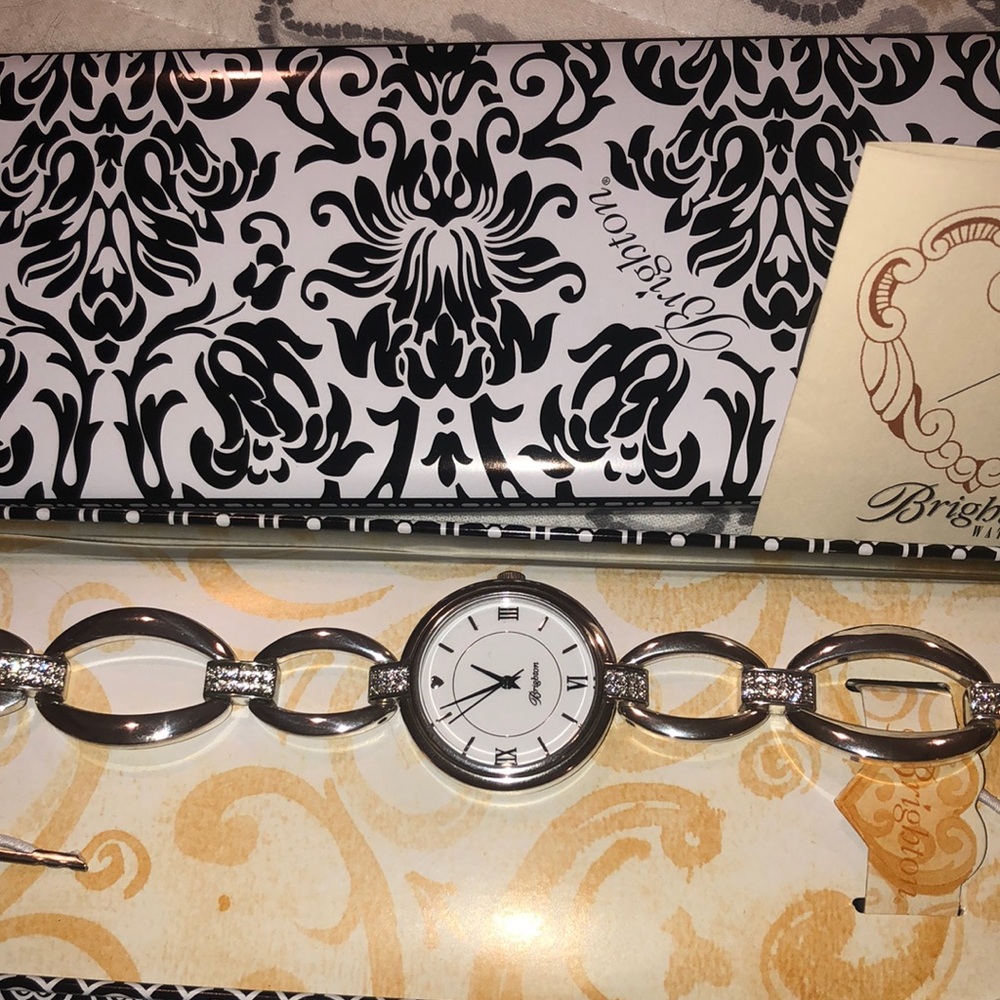 Silvertone with crystal watch